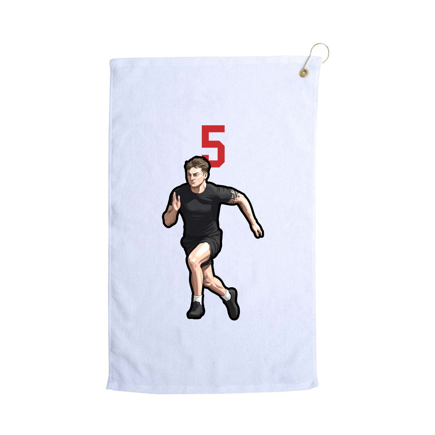 Golf Towel — Number Top in White