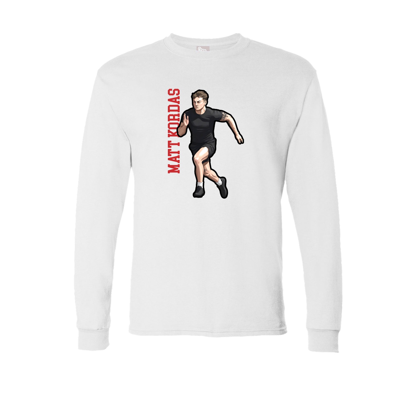 Long Sleeve Tee — Name Vertical in White