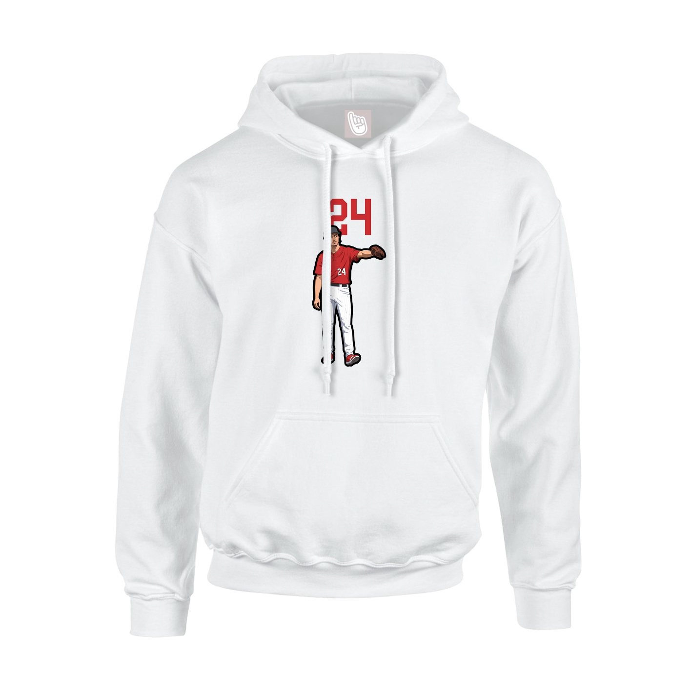 Youth Hoodie — Number Top in White