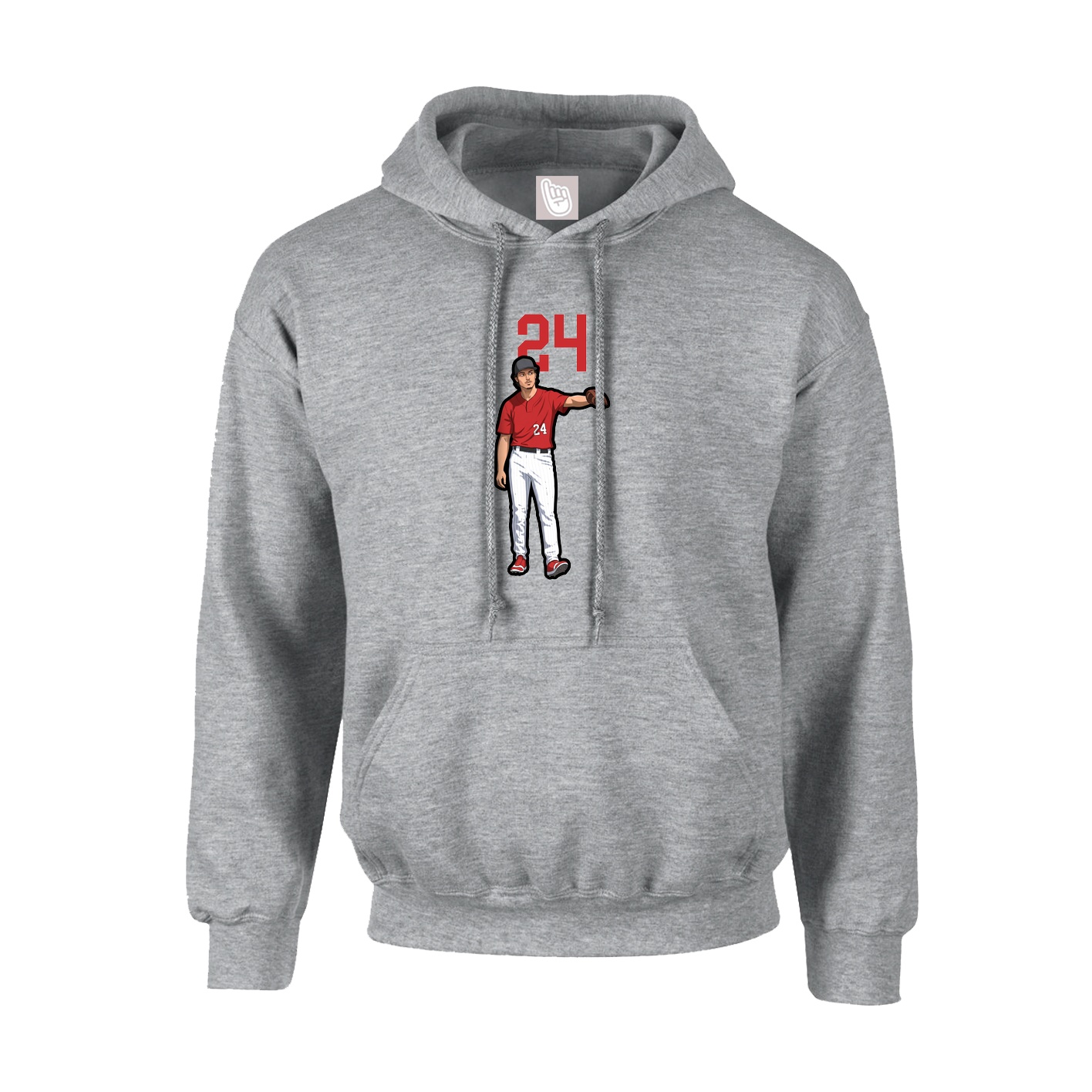 Youth Hoodie — Number Top in Grey