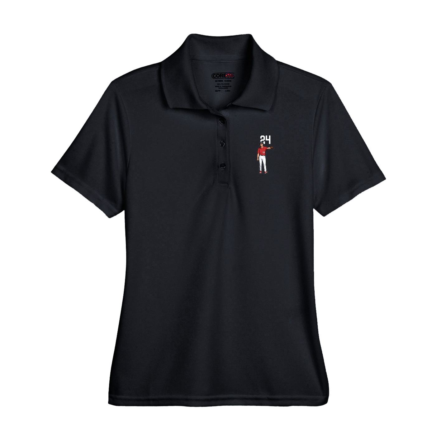 Performance Polo — Number Top in Black