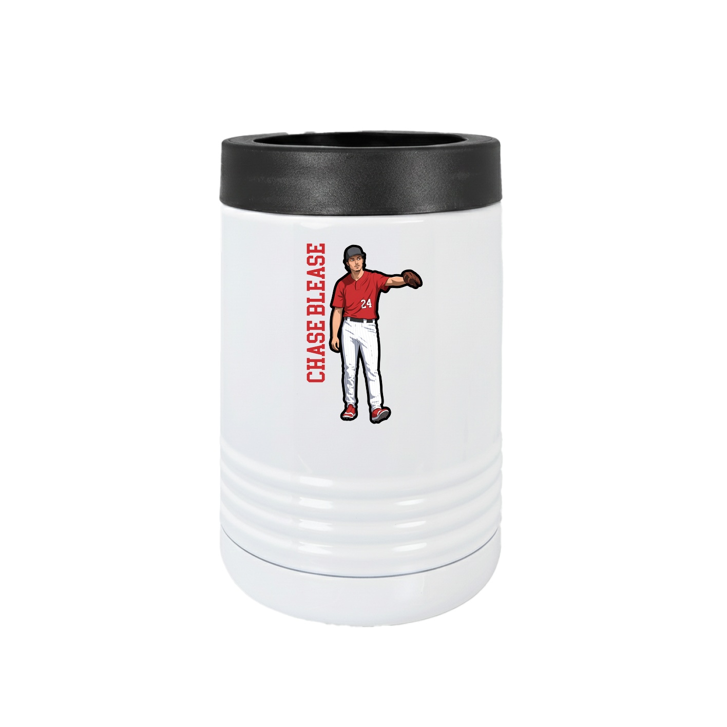 Beverage Holder — Name Vertical in White