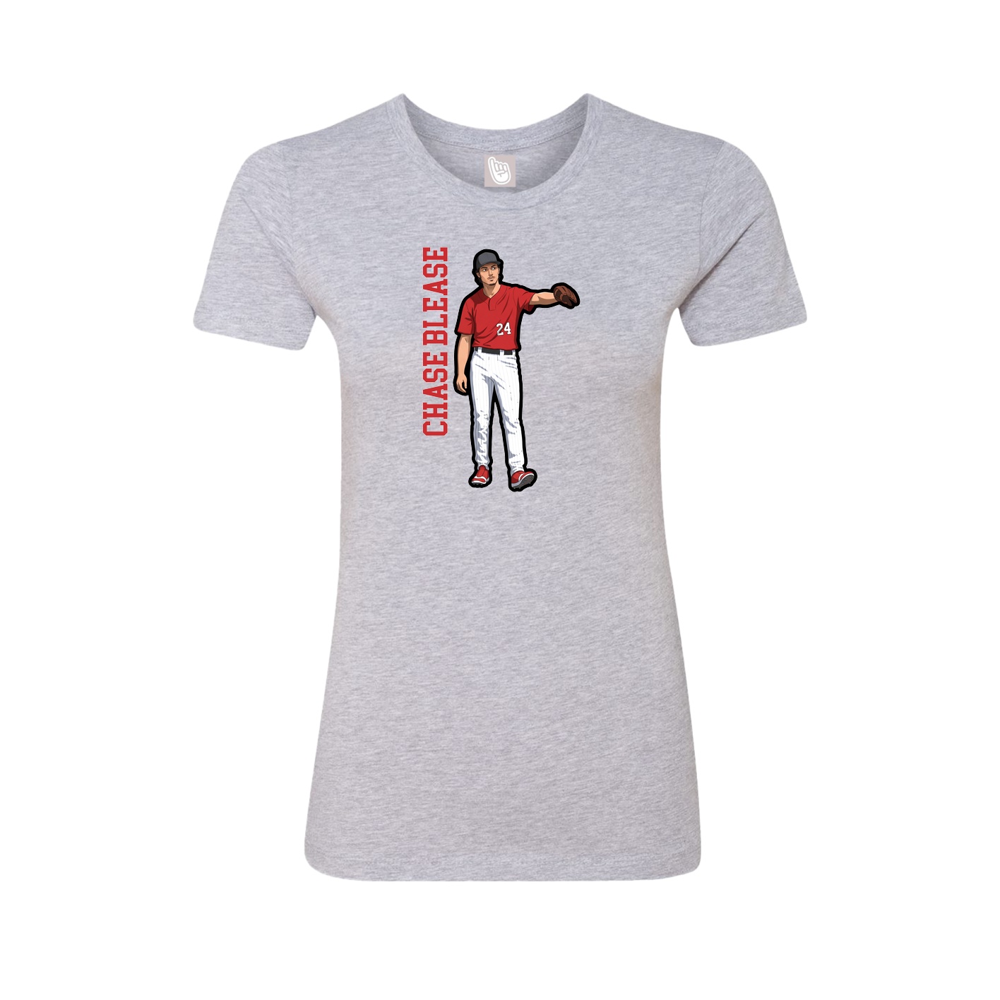 Womens Tee — Name Vertical in Grey