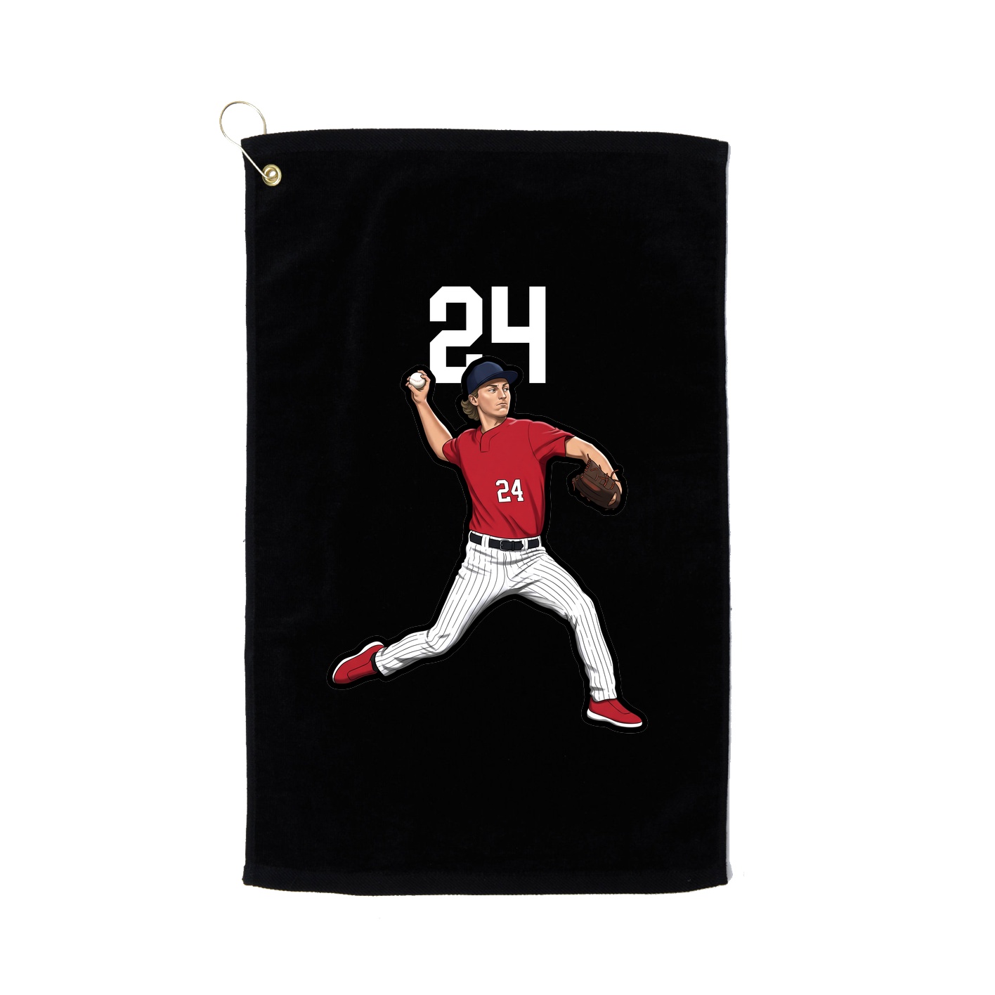 Golf Towel — Number Top in Black