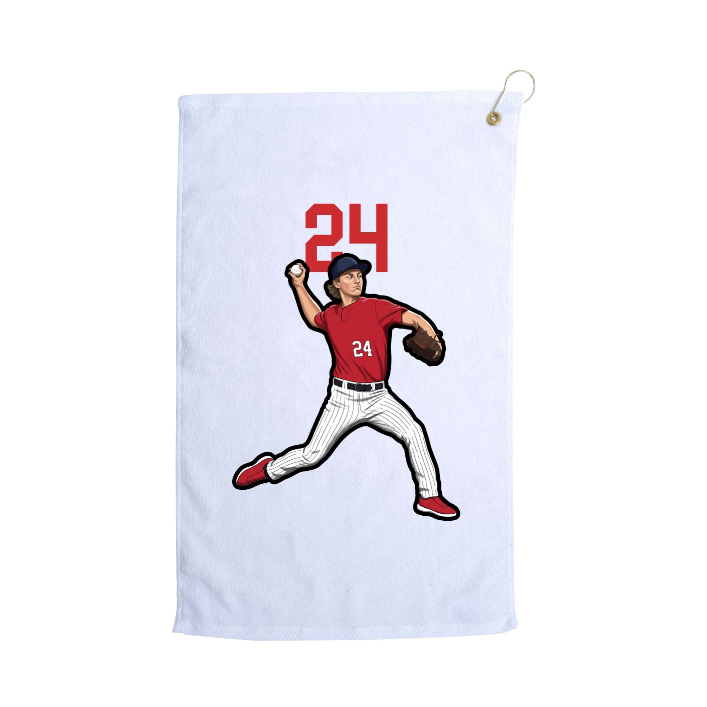 Golf Towel — Number Top in White