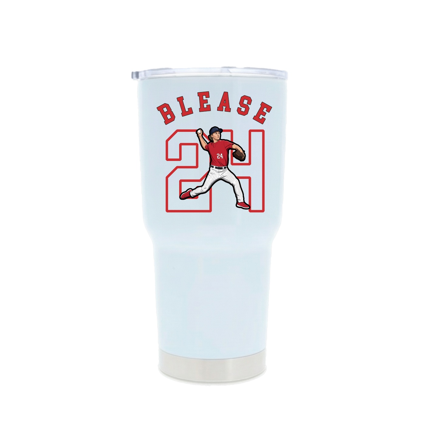 30oz Stainless Steel Tumbler — Shirsey Arch in White