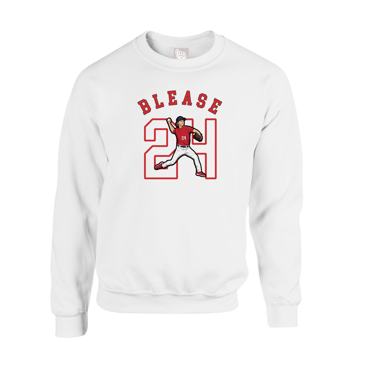 Fleece Crew — Shirsey Arch in White