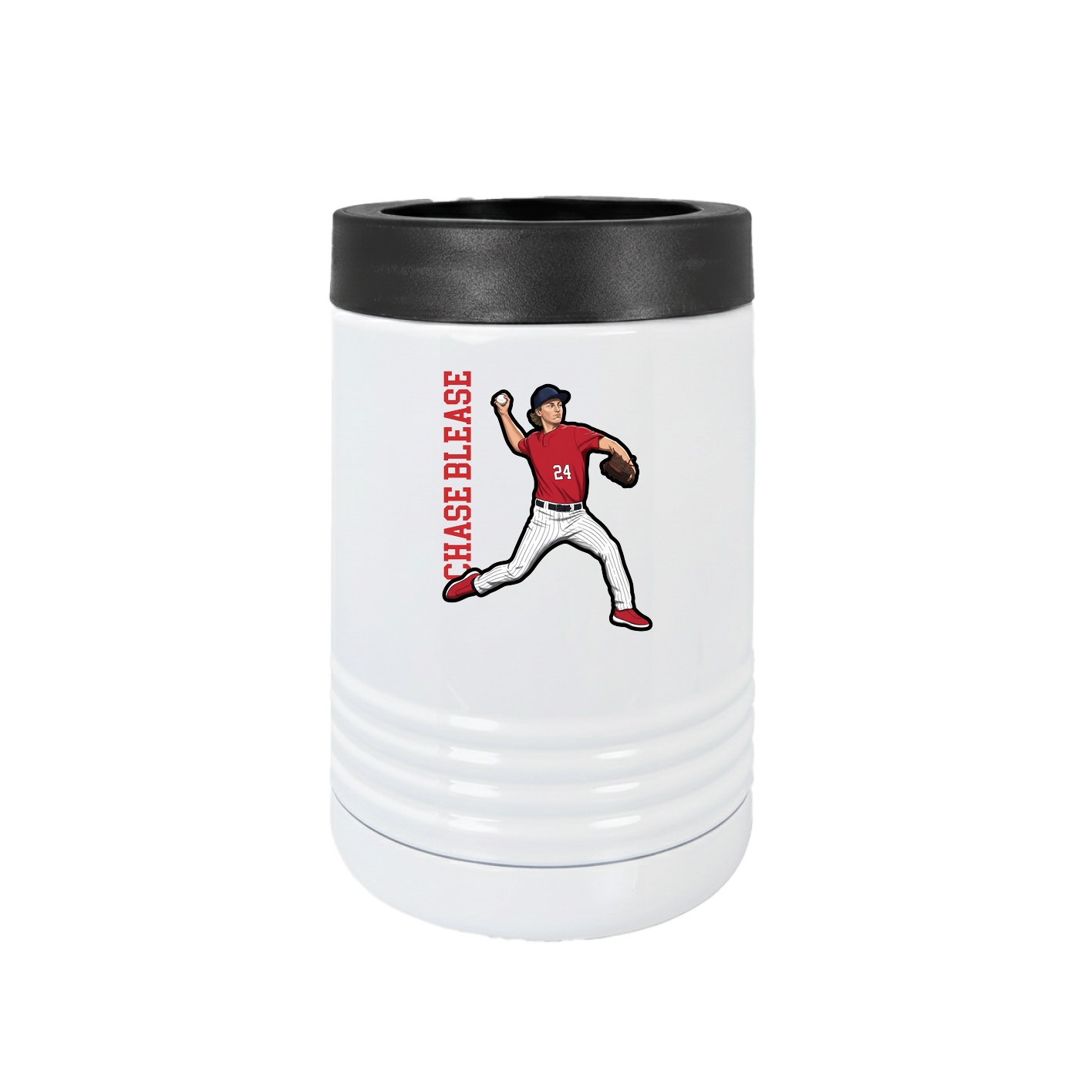 Beverage Holder — Name Vertical in White