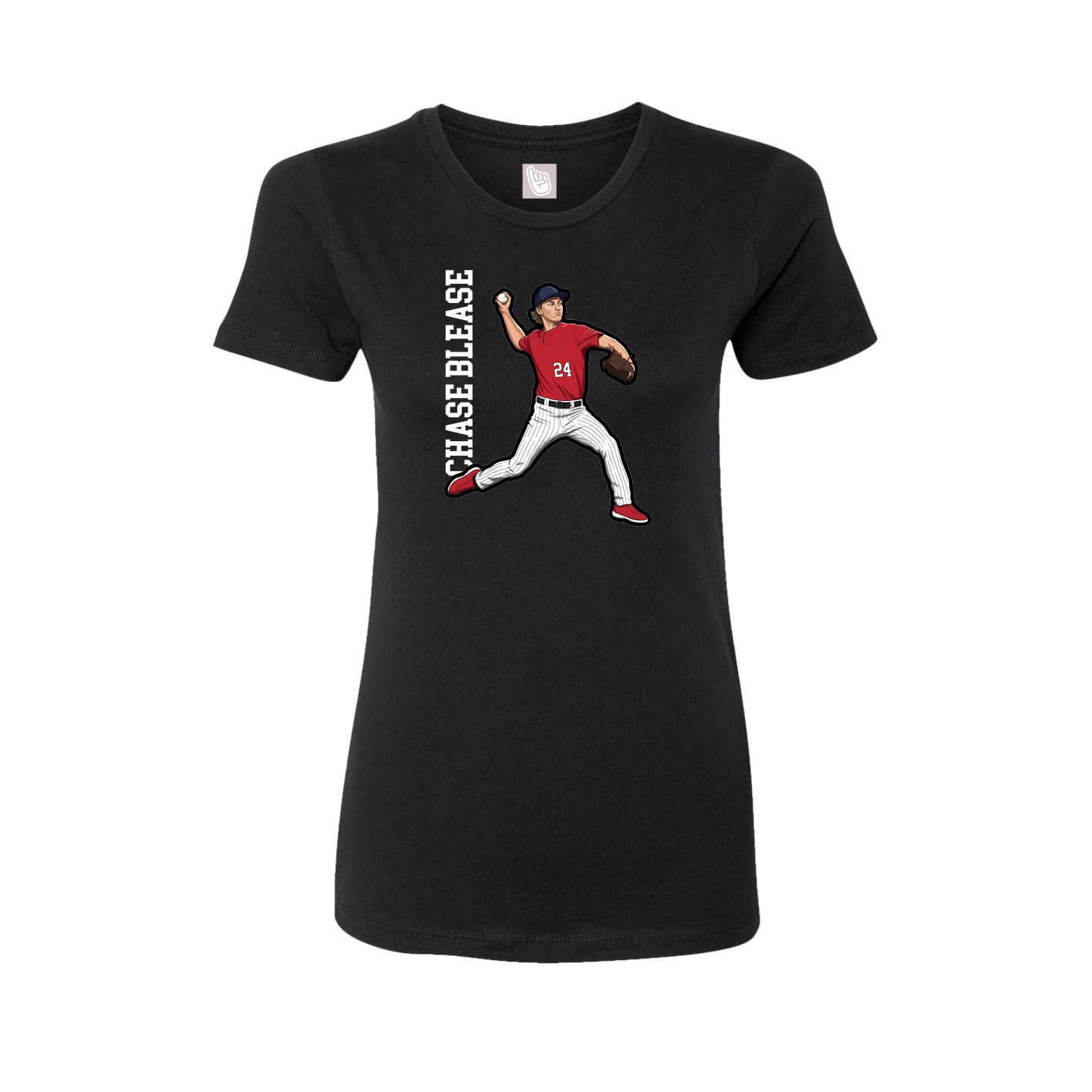 Womens Tee — Name Vertical in Black