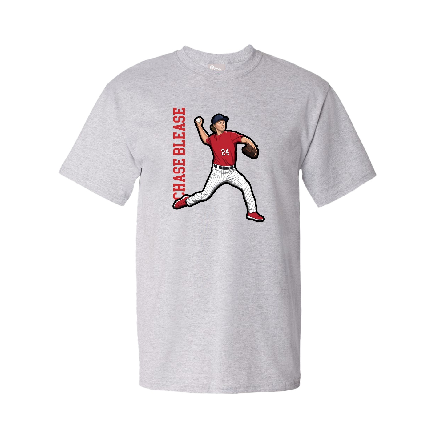 Youth Tee — Name Vertical in Grey