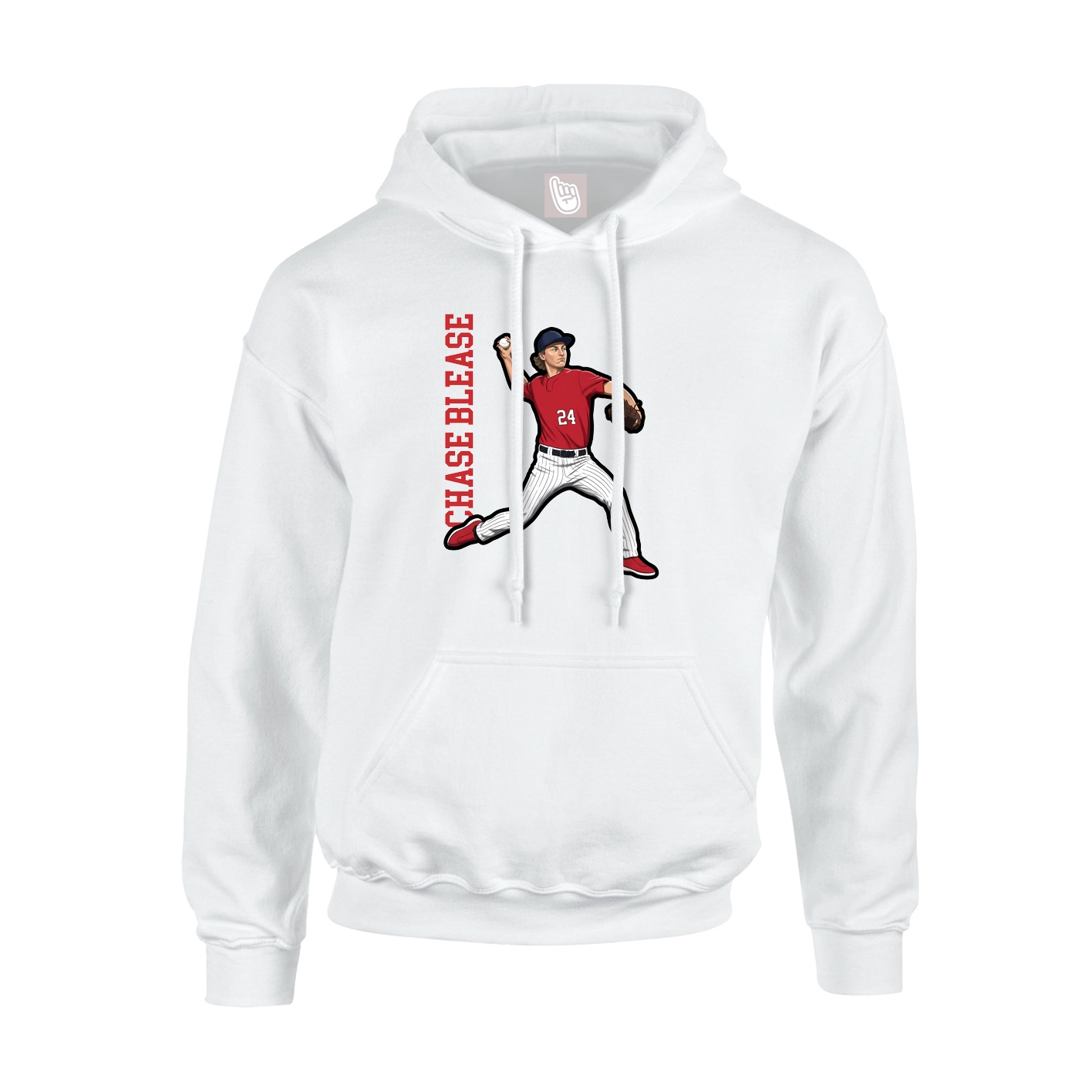 Hoodie — Name Vertical in White