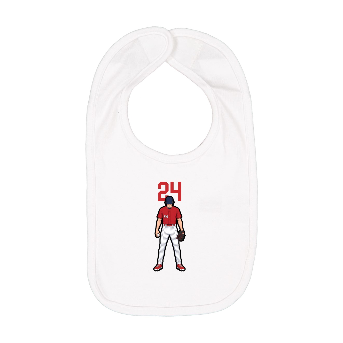 Infant Bib — Number Top in White
