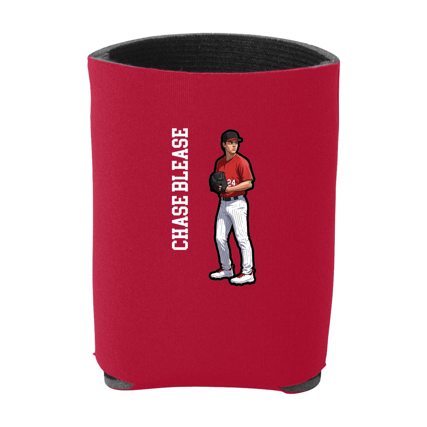 Can Holder — Name Vertical in Red