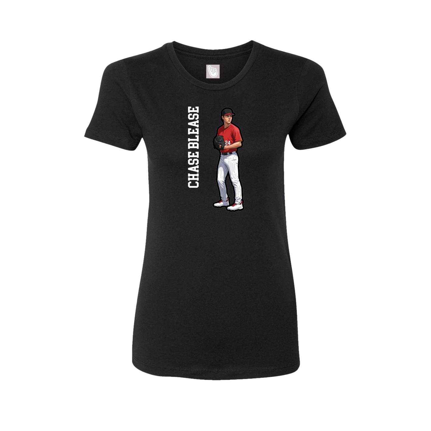 Womens Tee — Name Vertical in Black
