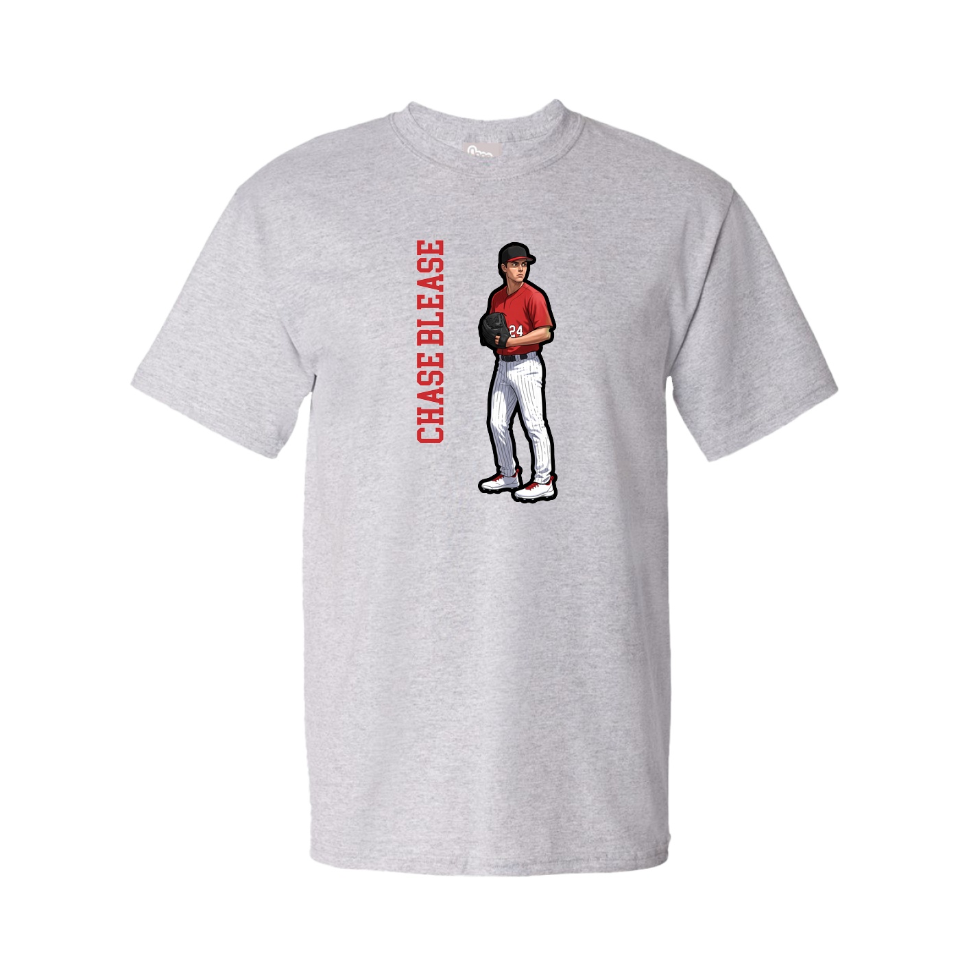 Youth Tee — Name Vertical in Grey