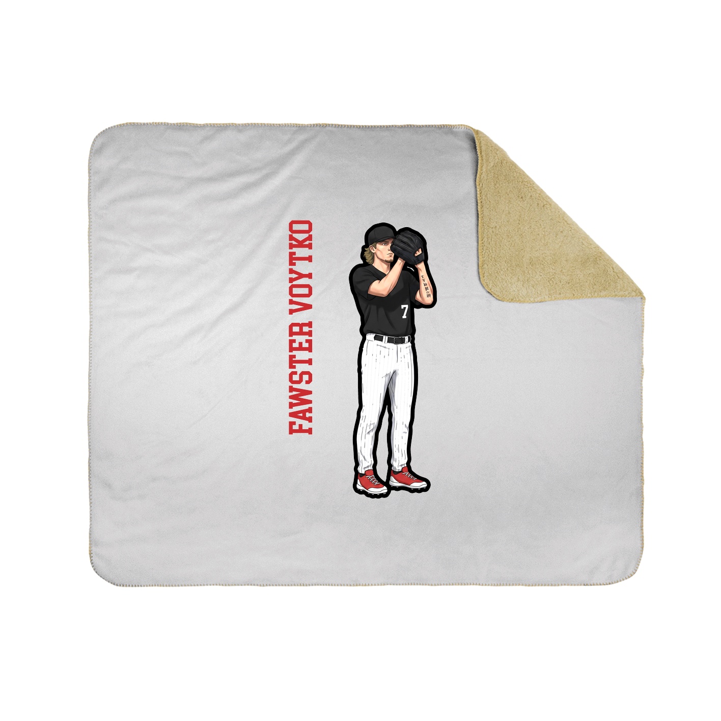 Throw Blanket — Name Vertical in White