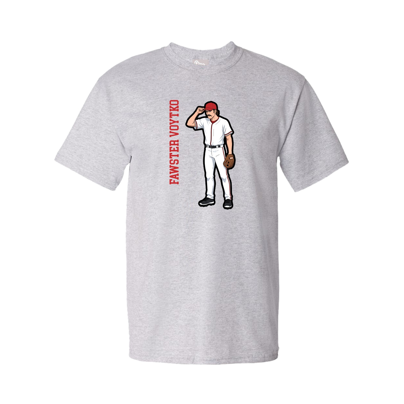 Youth Tee — Name Vertical in Grey
