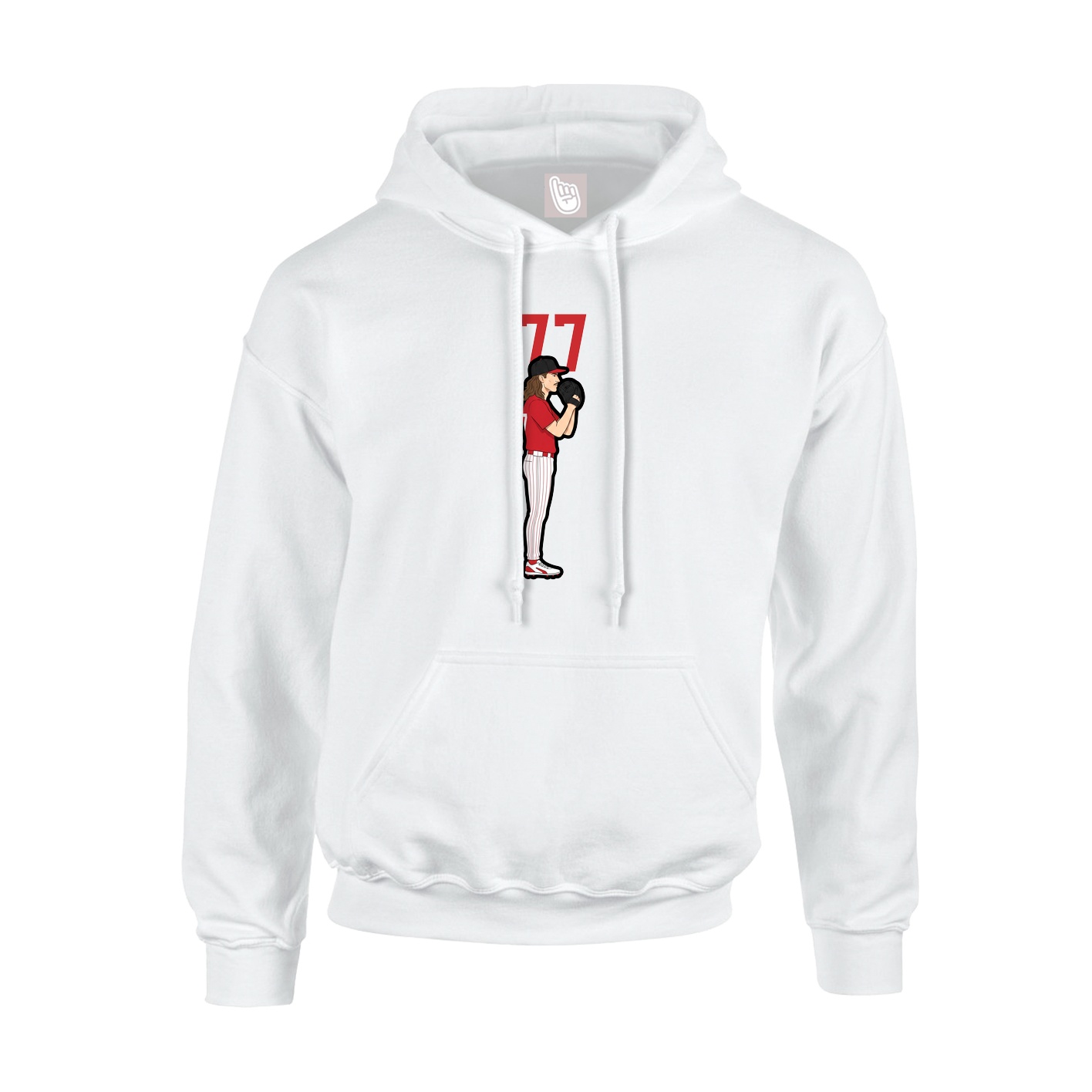 Hoodie — Number Top in White