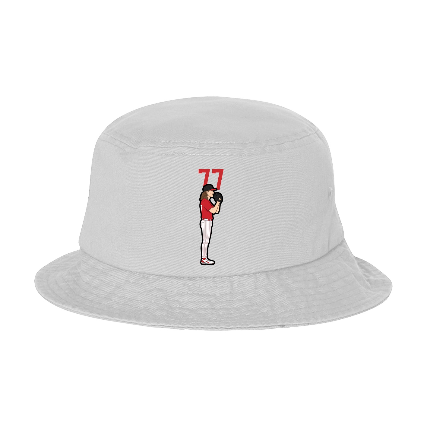 Bucket Cap — Number Top in White