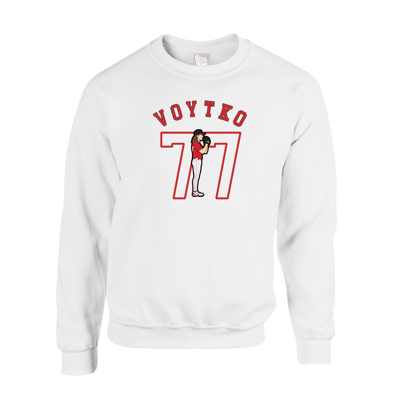 Fleece Crew — Shirsey Arch in White