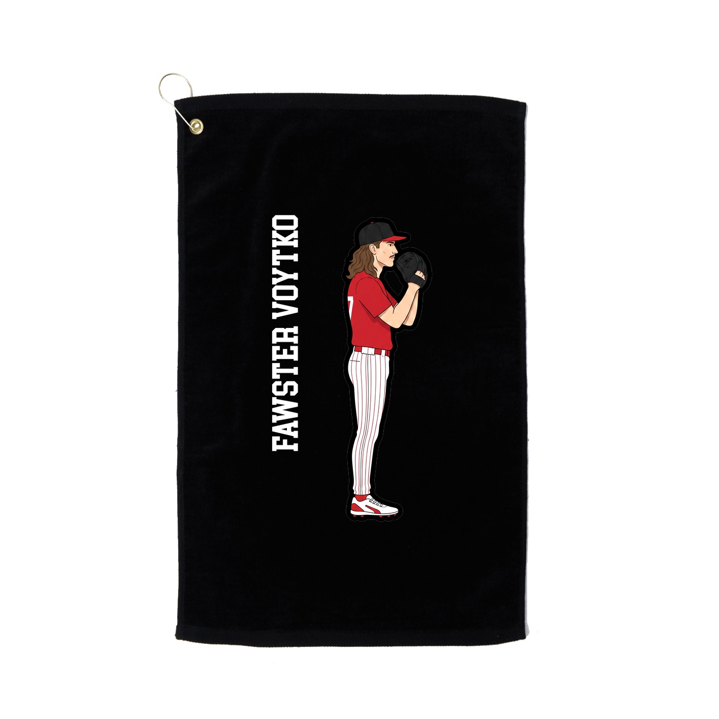 Golf Towel — Name Vertical in Black