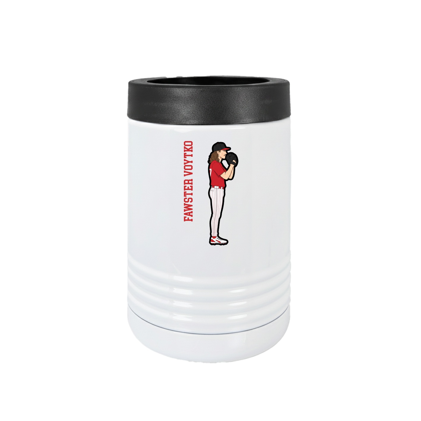 Beverage Holder — Name Vertical in White