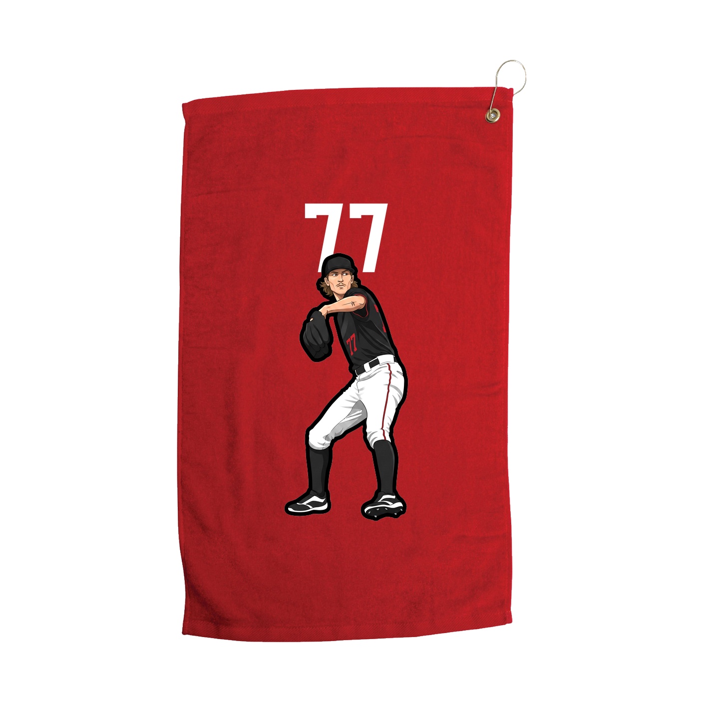 Golf Towel — Number Top in Red