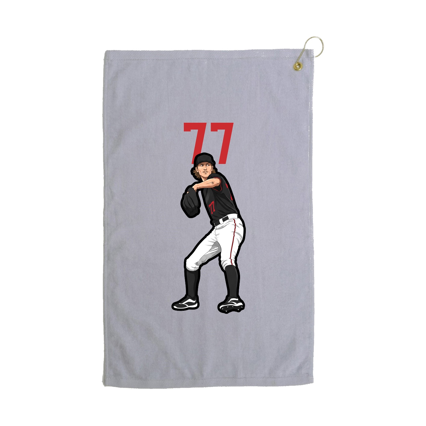 Golf Towel — Number Top in Grey