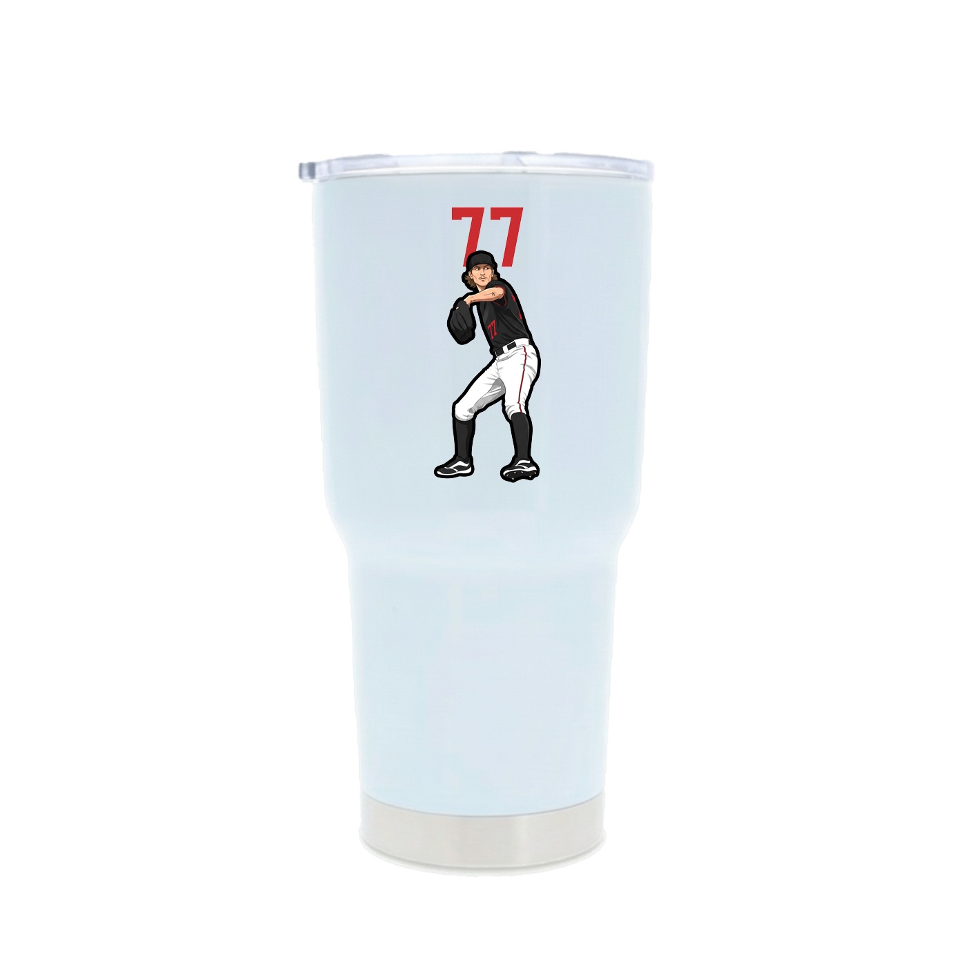 30oz Stainless Steel Tumbler — Number Top in White