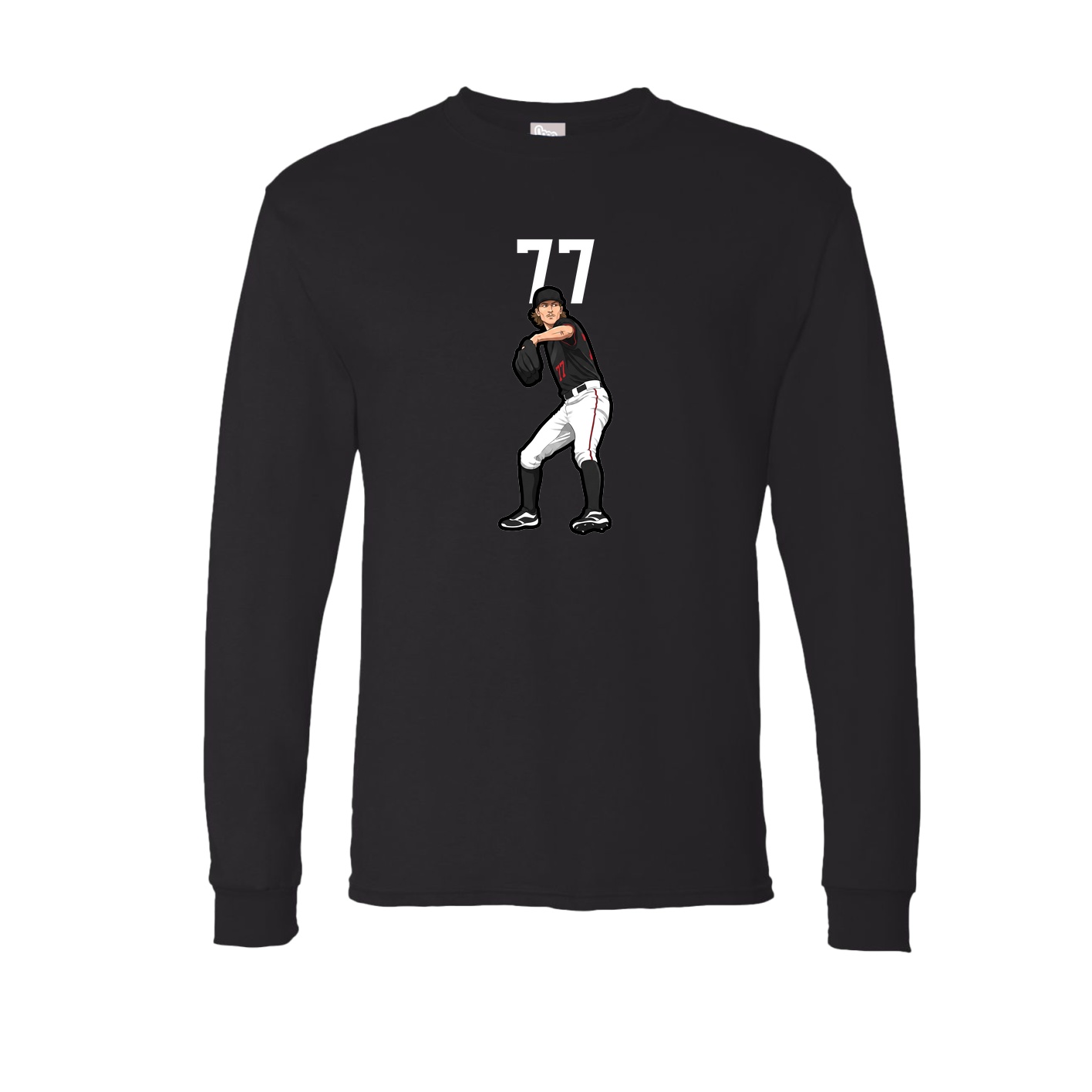 Long Sleeve Tee — Number Top in Black