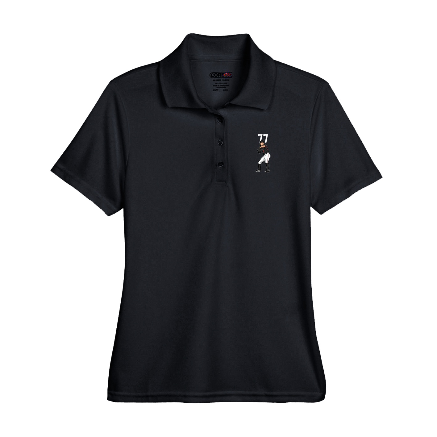Performance Polo — Number Top in Black