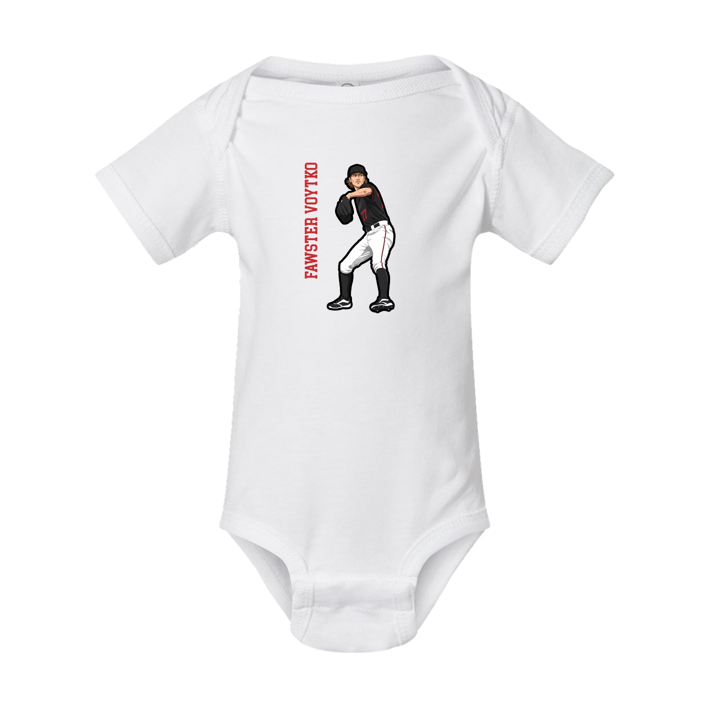 Baby Onesie — Name Vertical in White