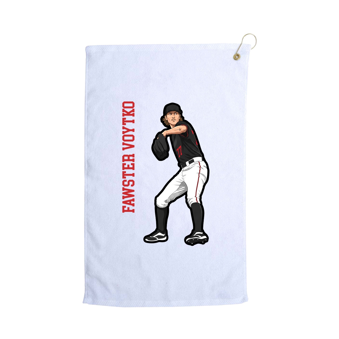 Golf Towel — Name Vertical in White
