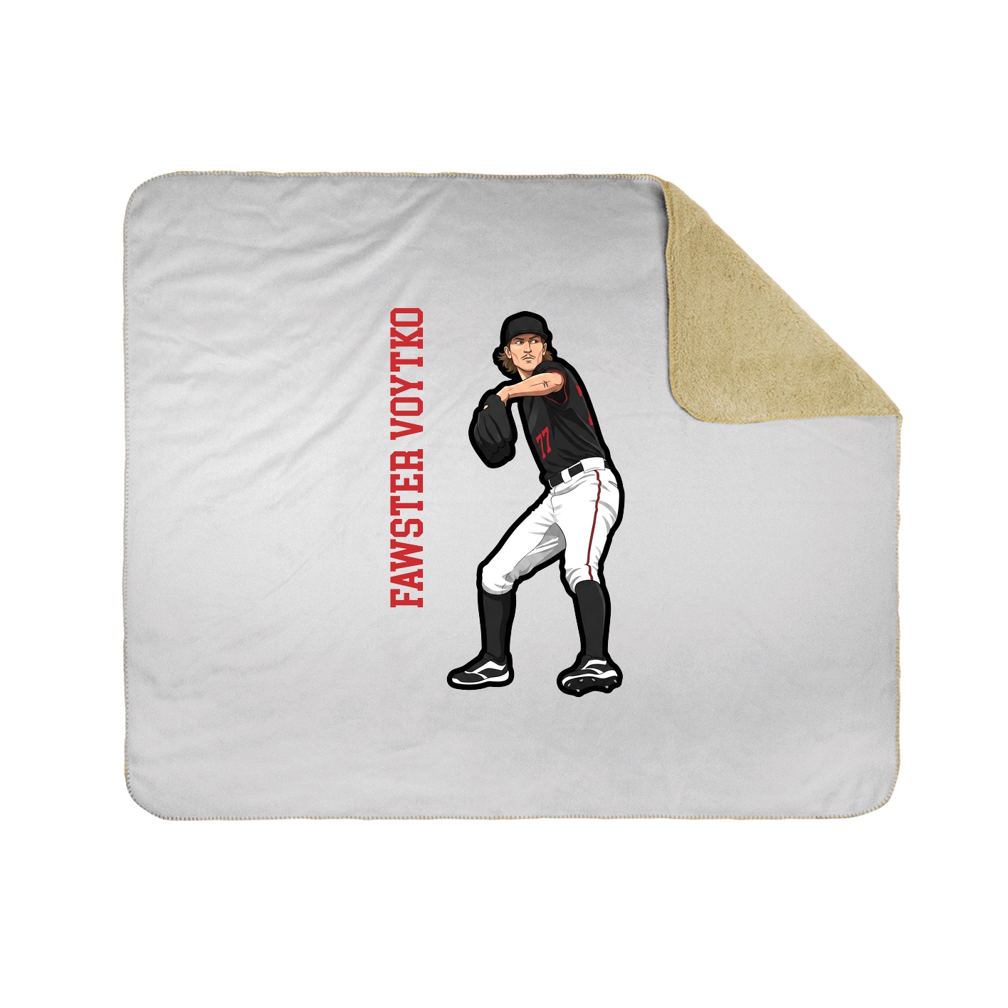 Throw Blanket — Name Vertical in White