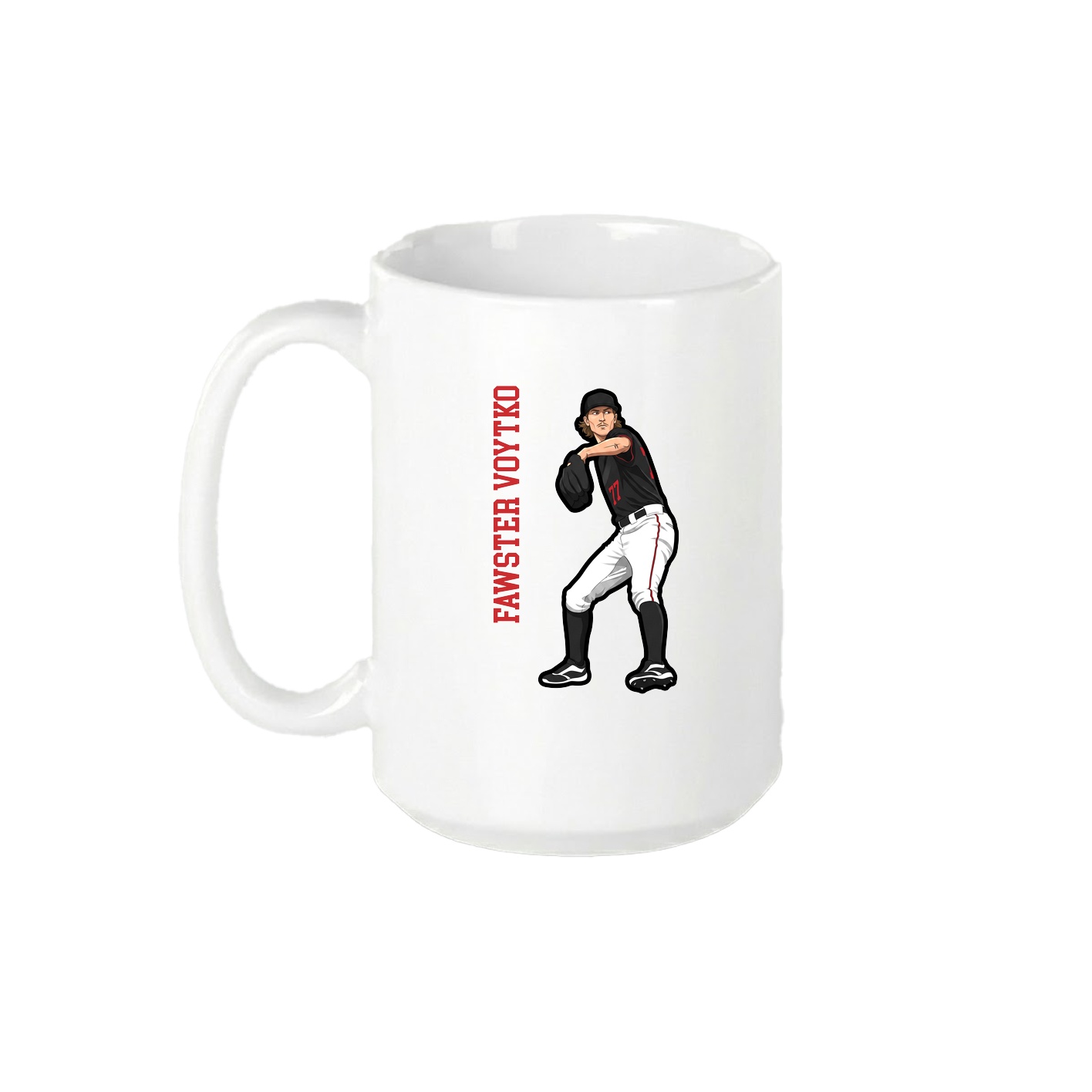 15oz Coffee Mug — Name Vertical in White