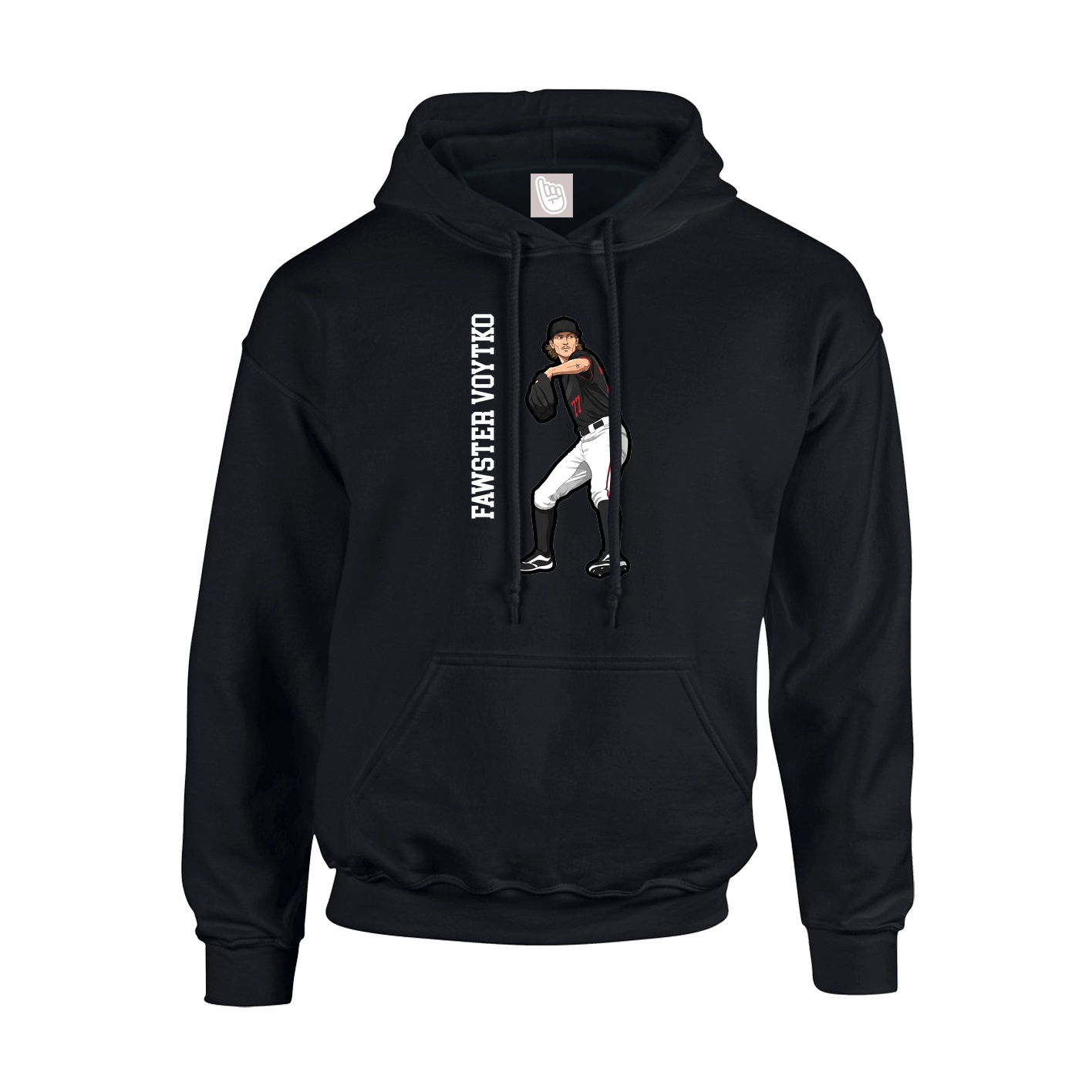 Hoodie — Name Vertical in Black