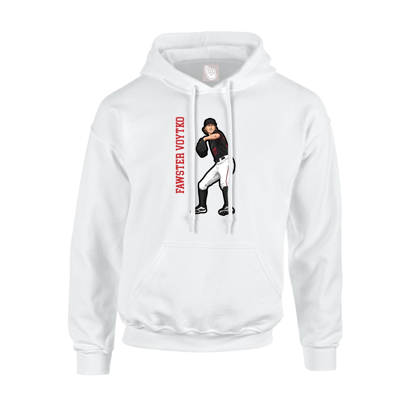 Hoodie — Name Vertical in White