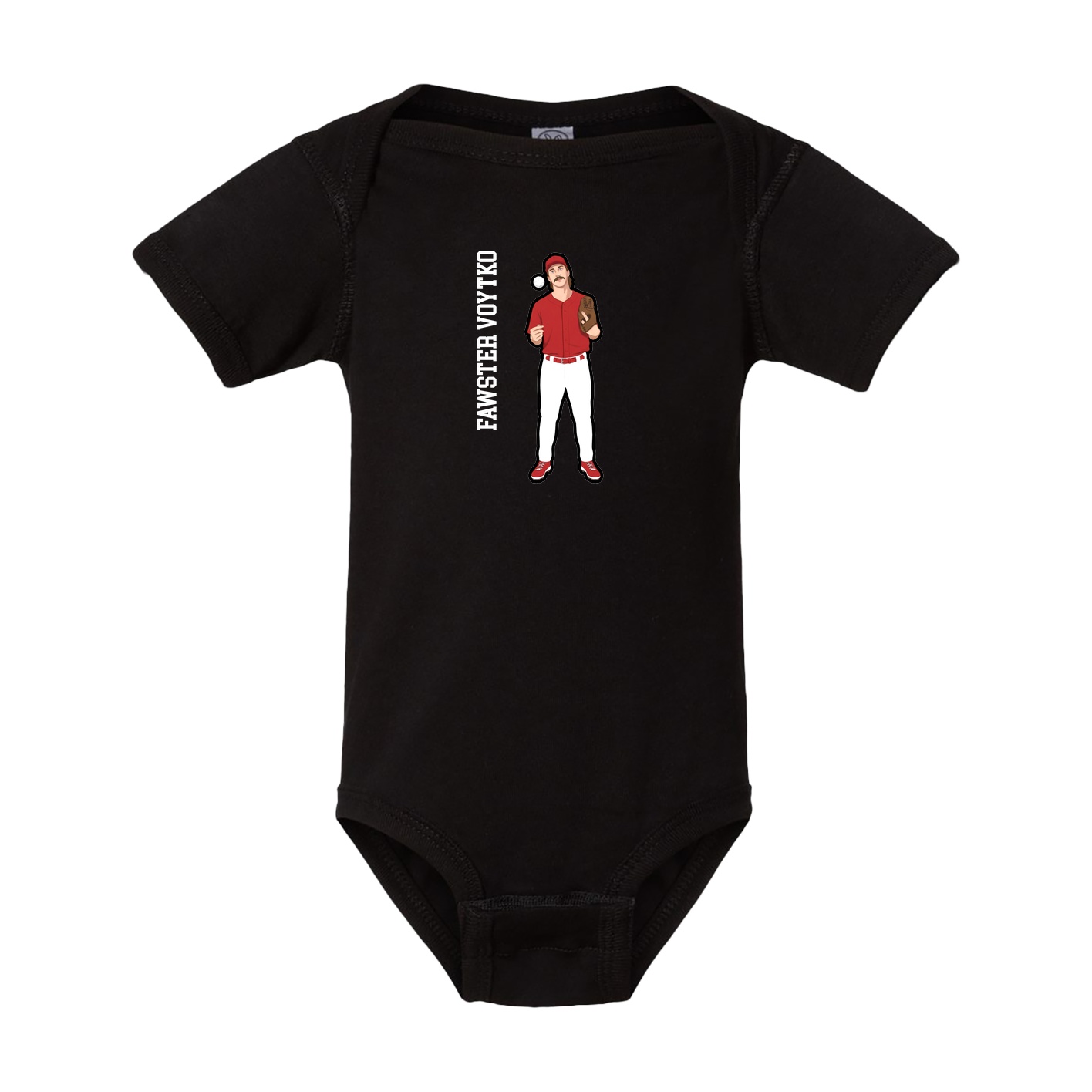Baby Onesie — Name Vertical in Black