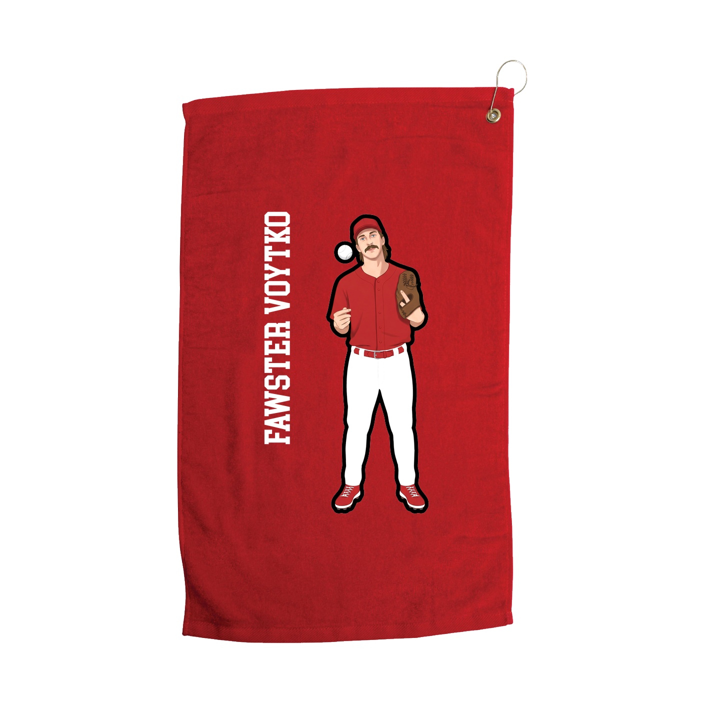 Golf Towel — Name Vertical in Red