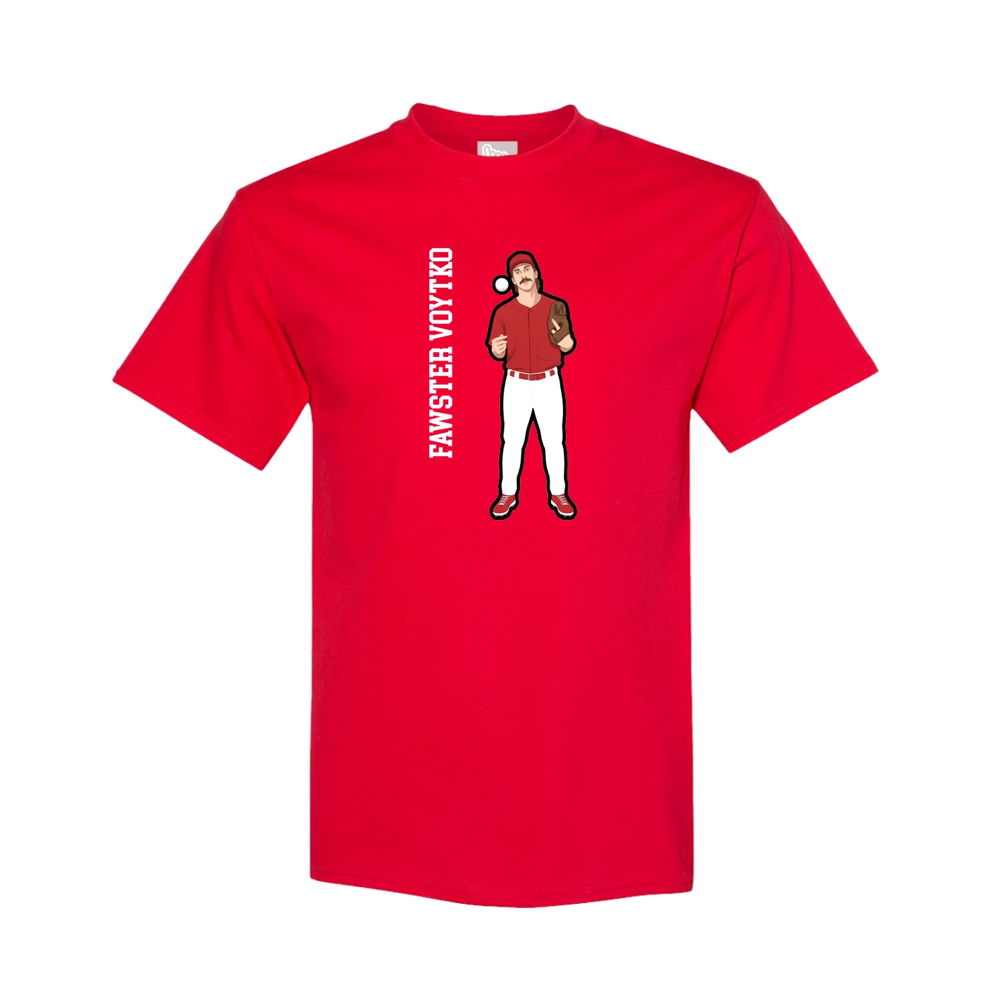 Youth Tee — Name Vertical in Red