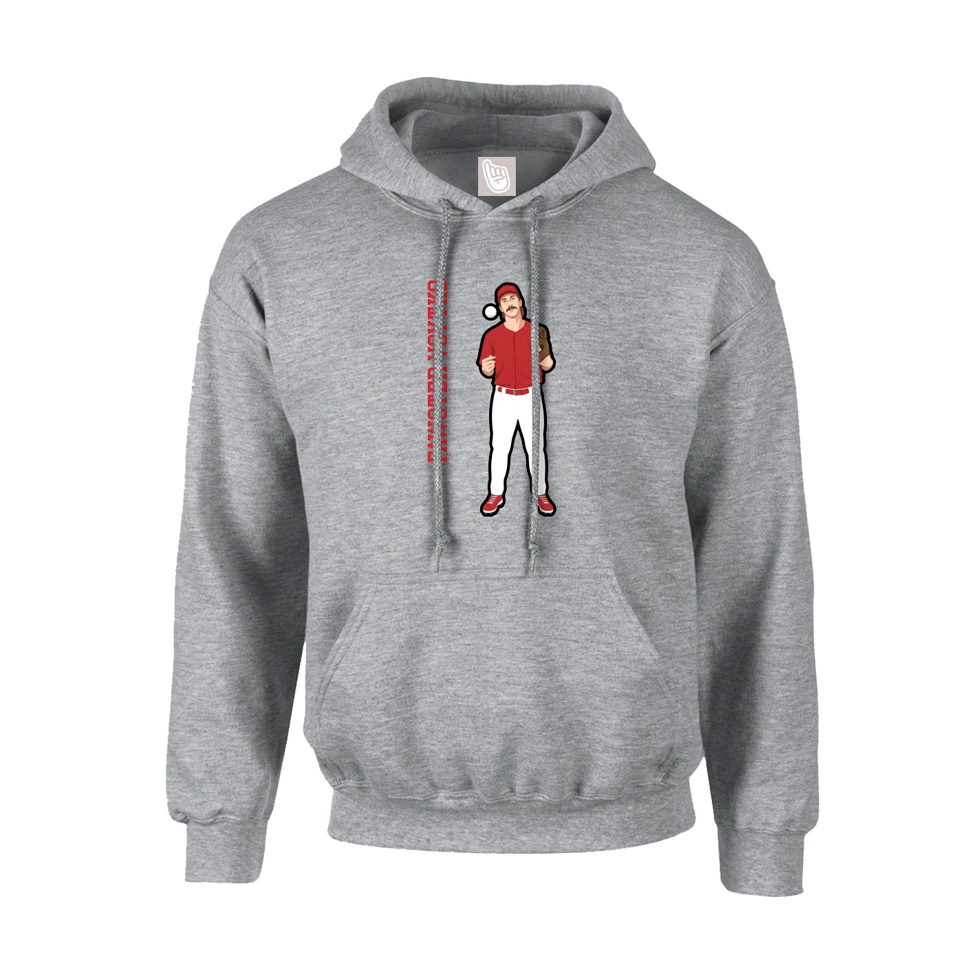Youth Hoodie — Name Vertical in Grey
