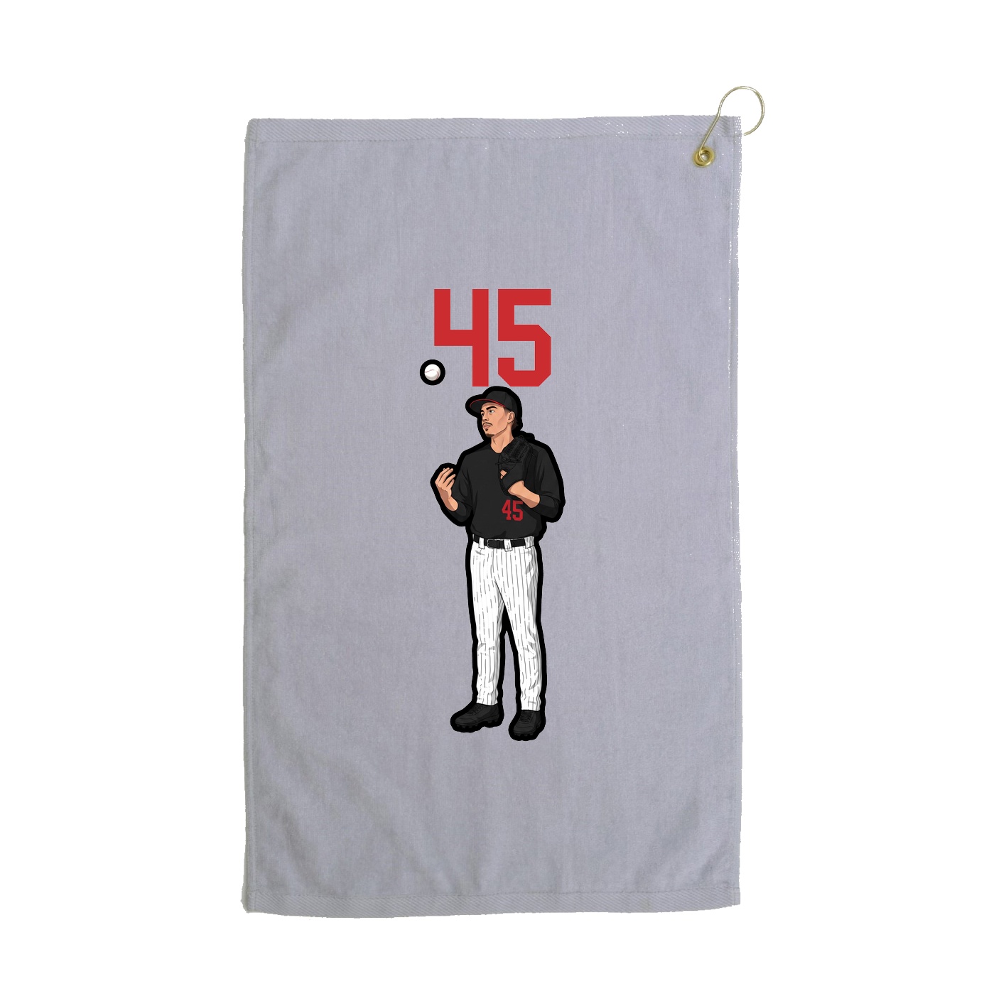 Golf Towel — Number Top in Grey