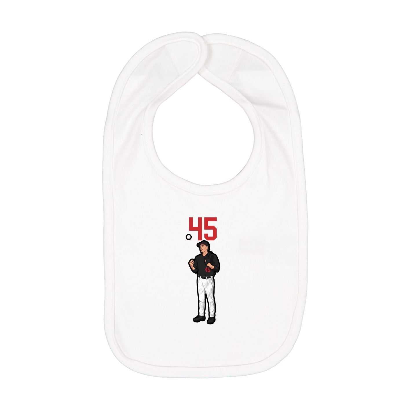 Infant Bib — Number Top in White