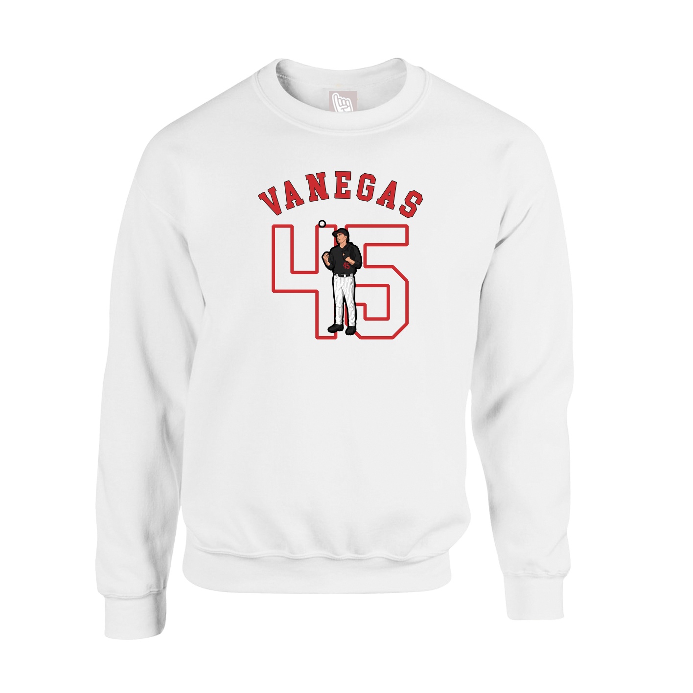 Fleece Crew — Shirsey Arch in White