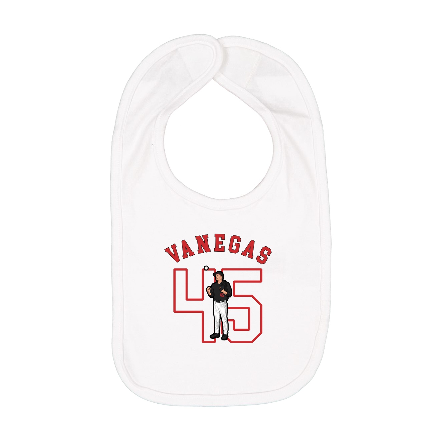 Infant Bib — Shirsey Arch in White