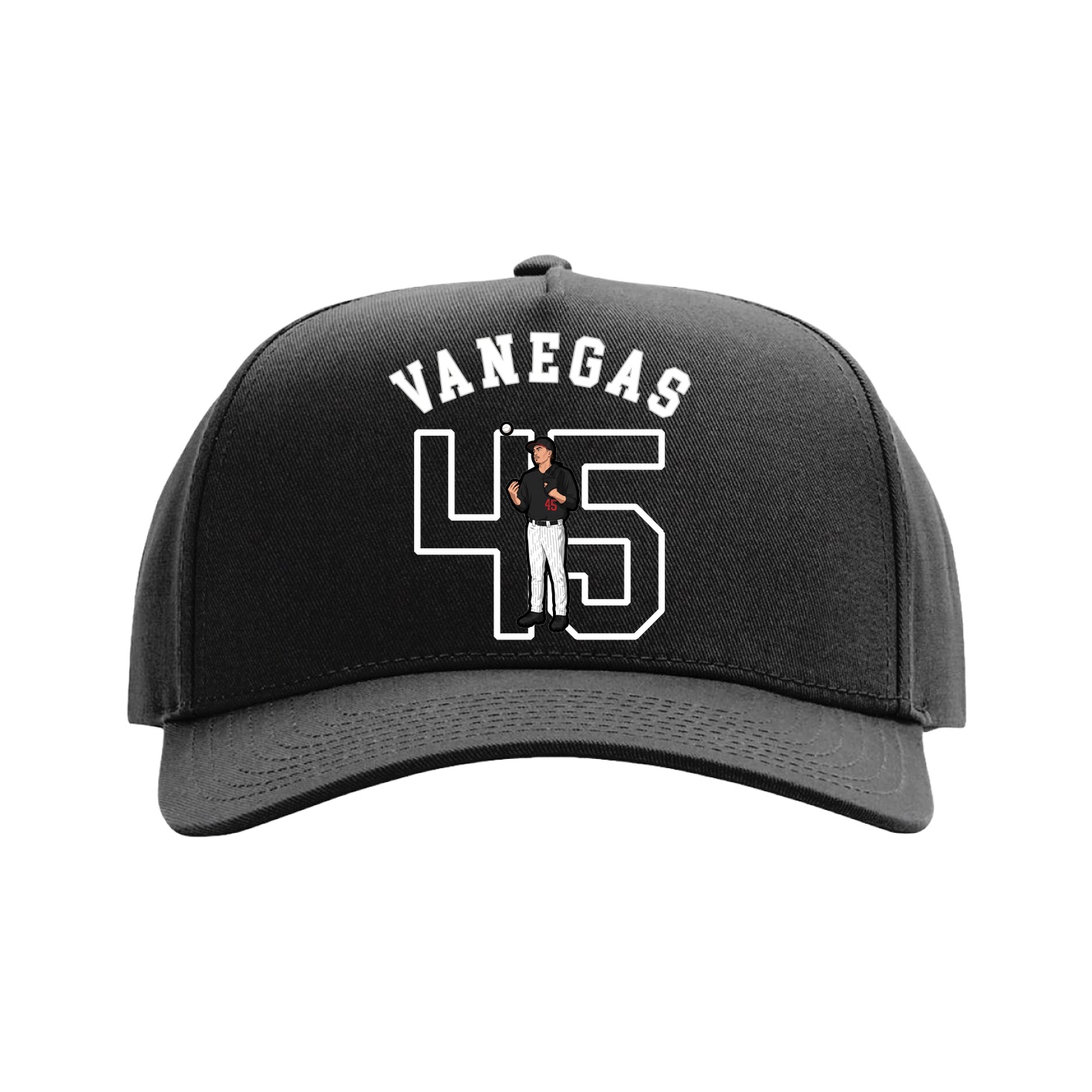 Full Fabric Five-Panel Champ Cap — Shirsey Arch in Black