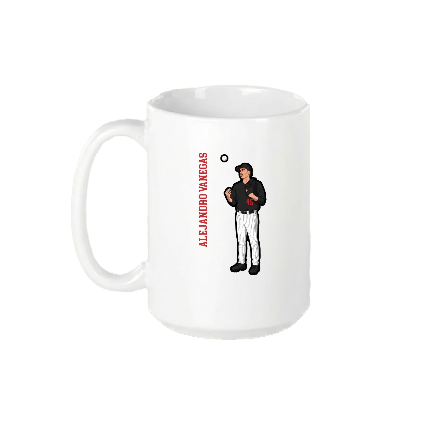 15oz Coffee Mug — Name Vertical in White