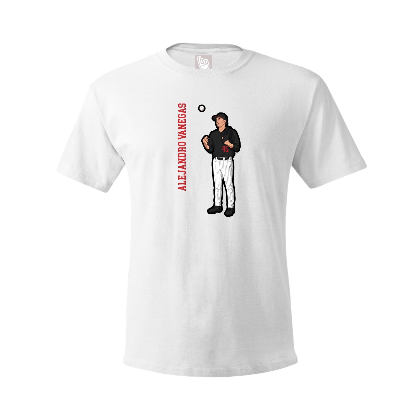 Tee — Name Vertical in White