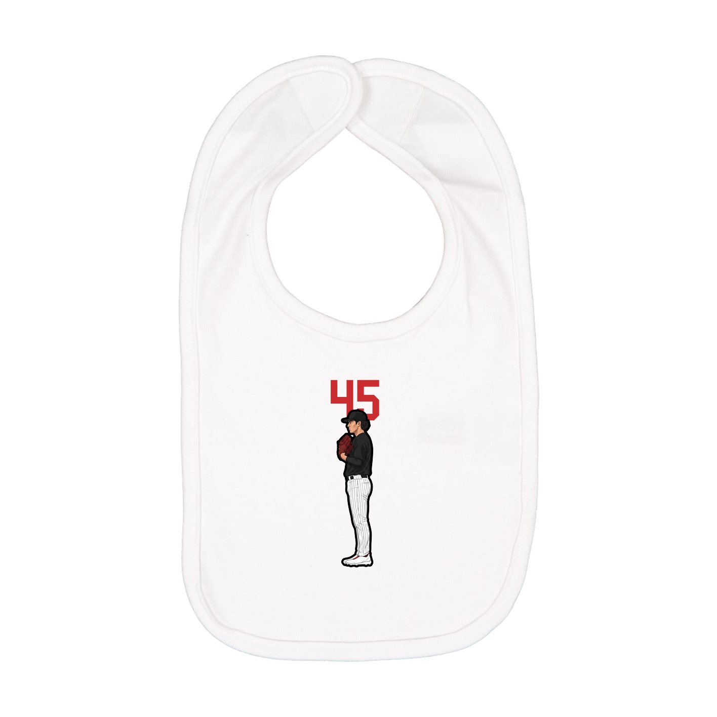 Infant Bib — Number Top in White