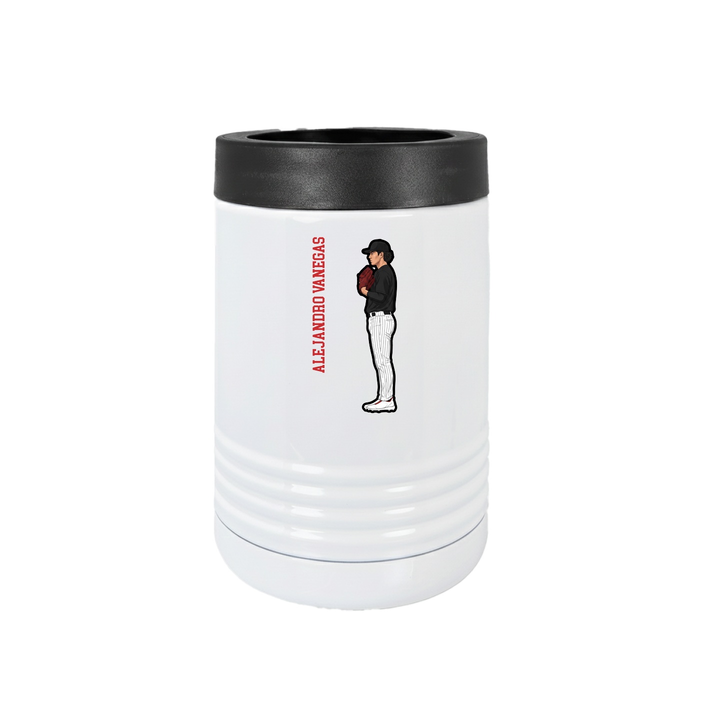 Beverage Holder — Name Vertical in White